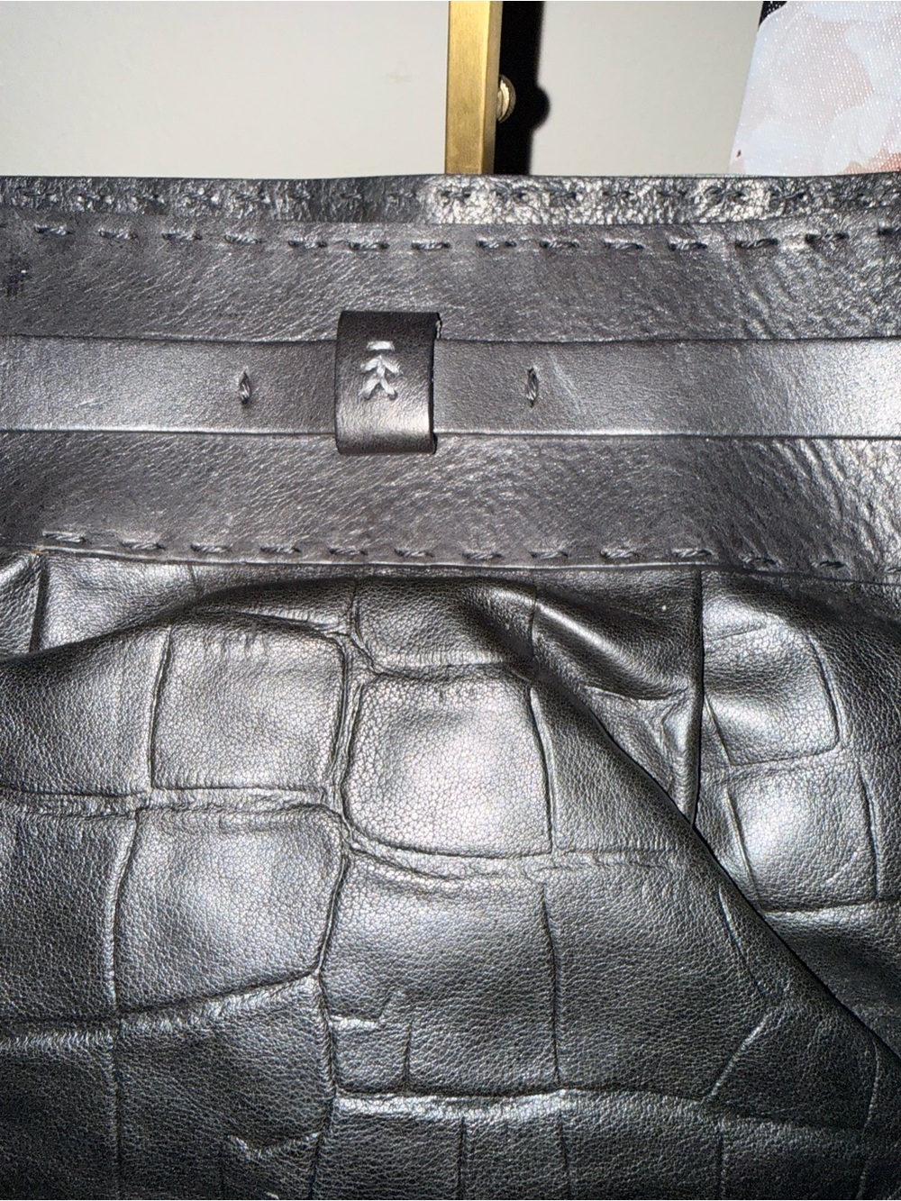 NWT - Henry Beguelin Croc-Embossed Artisan Shoulder Bag - Picture 8 of 12